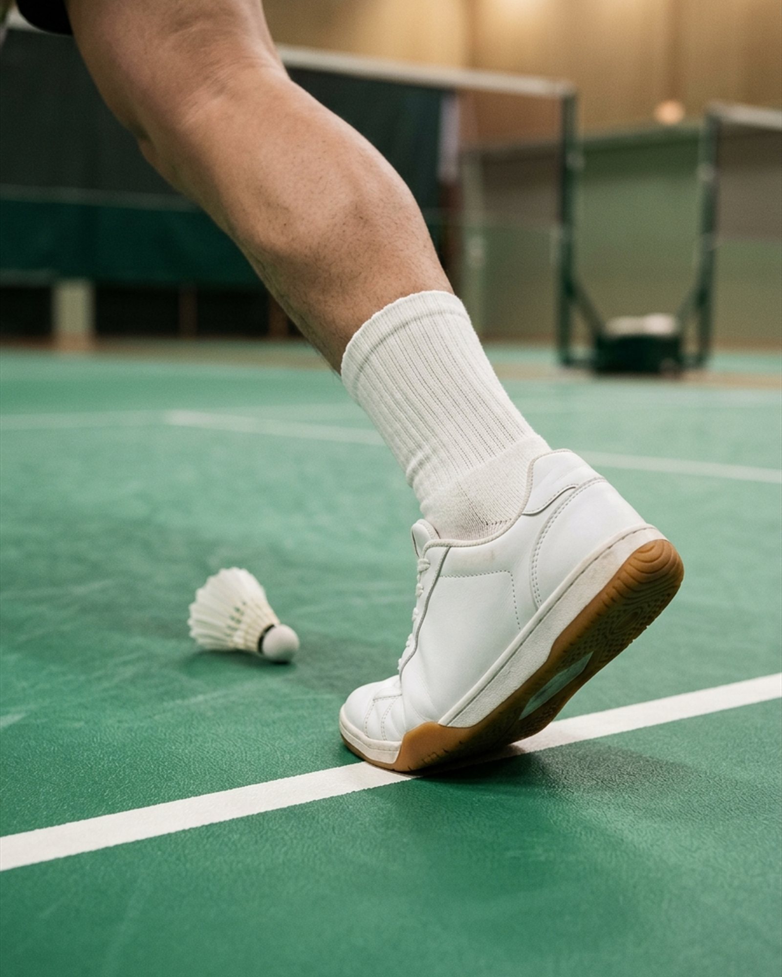 Shuttle Grip Court Socks (2-Pack) in Chalk White, on model