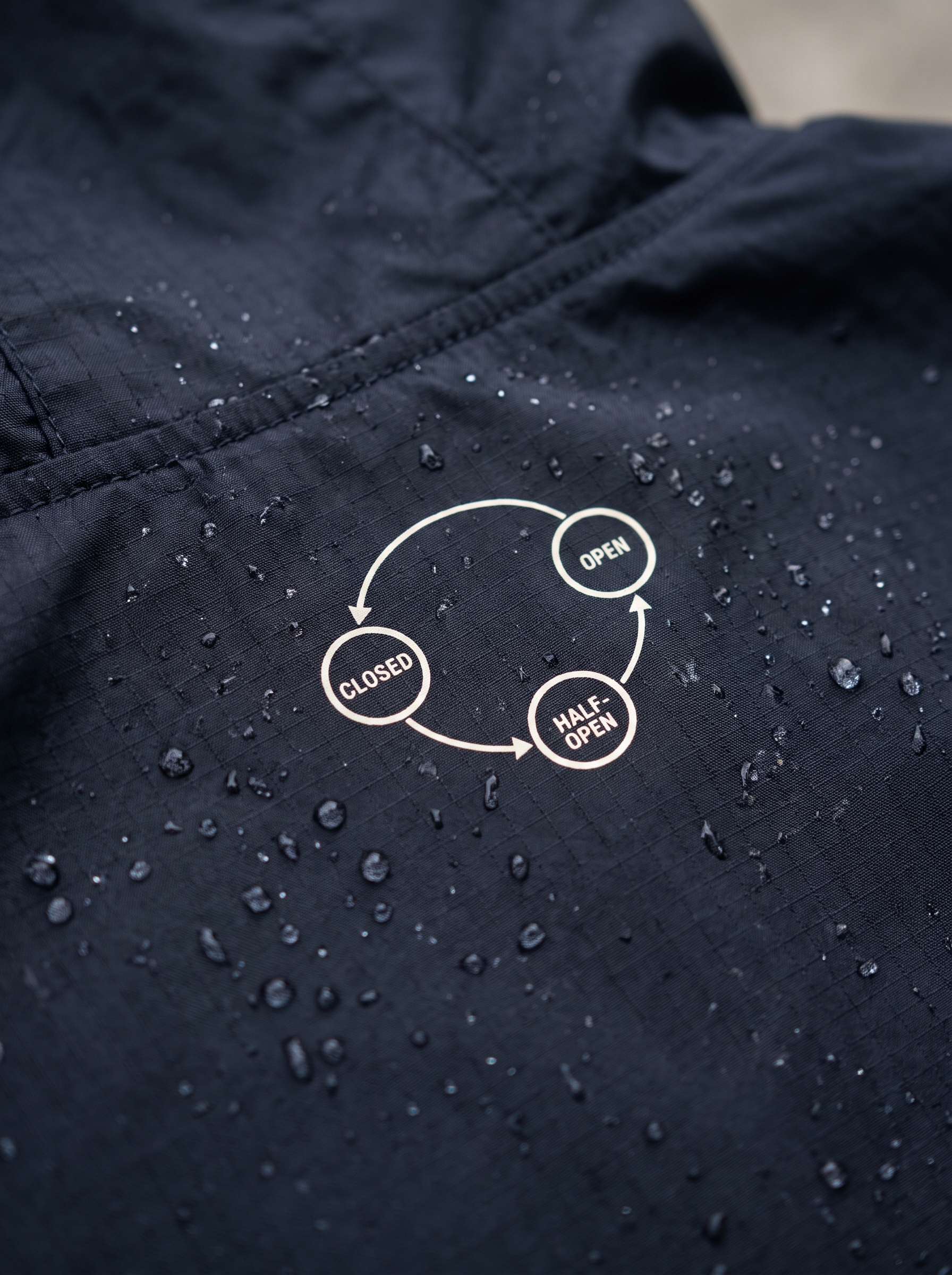Circuit Breaker Windbreaker in Ink, detail close-up