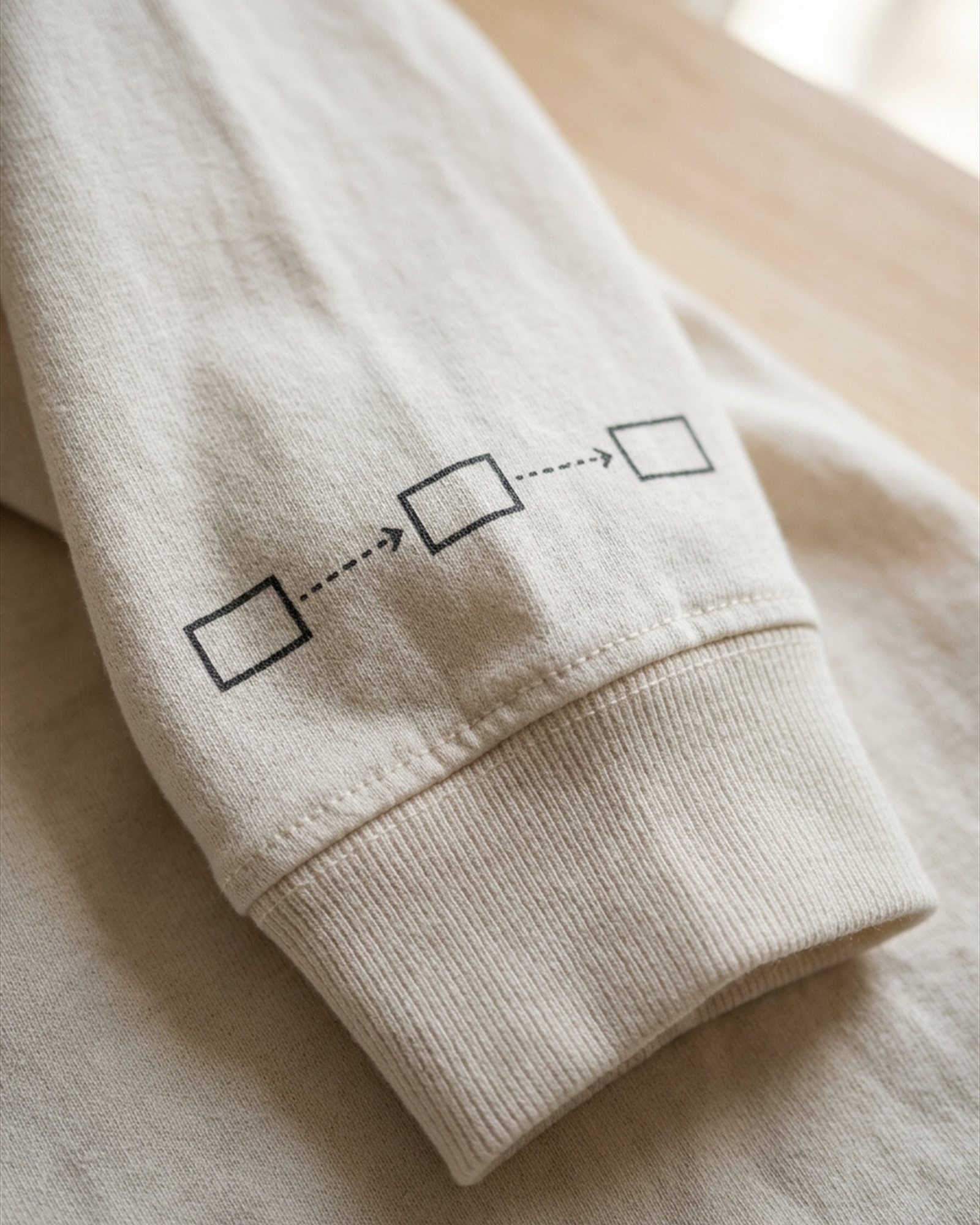Choreography Over Orchestration Long Sleeve in Bone, detail close-up