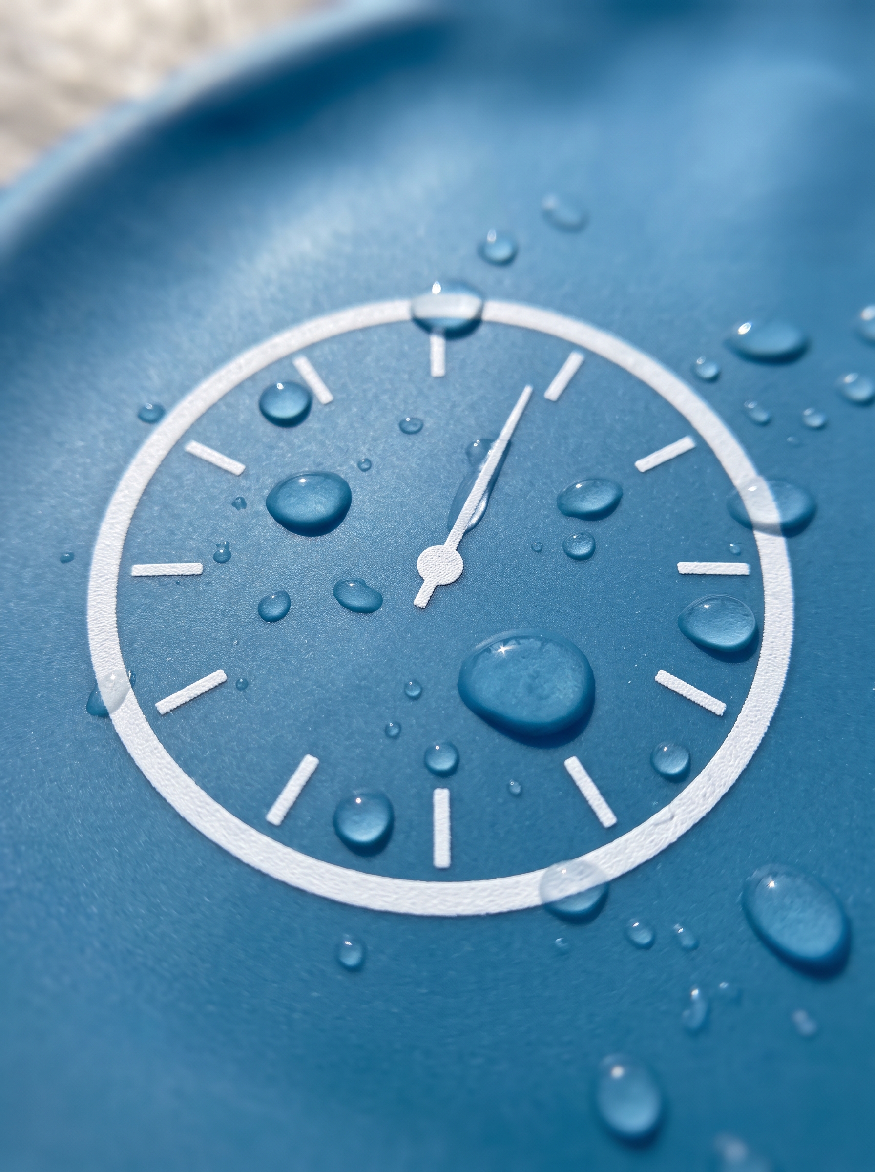Pace Clock Swim Cap in Pool Blue, detail close-up