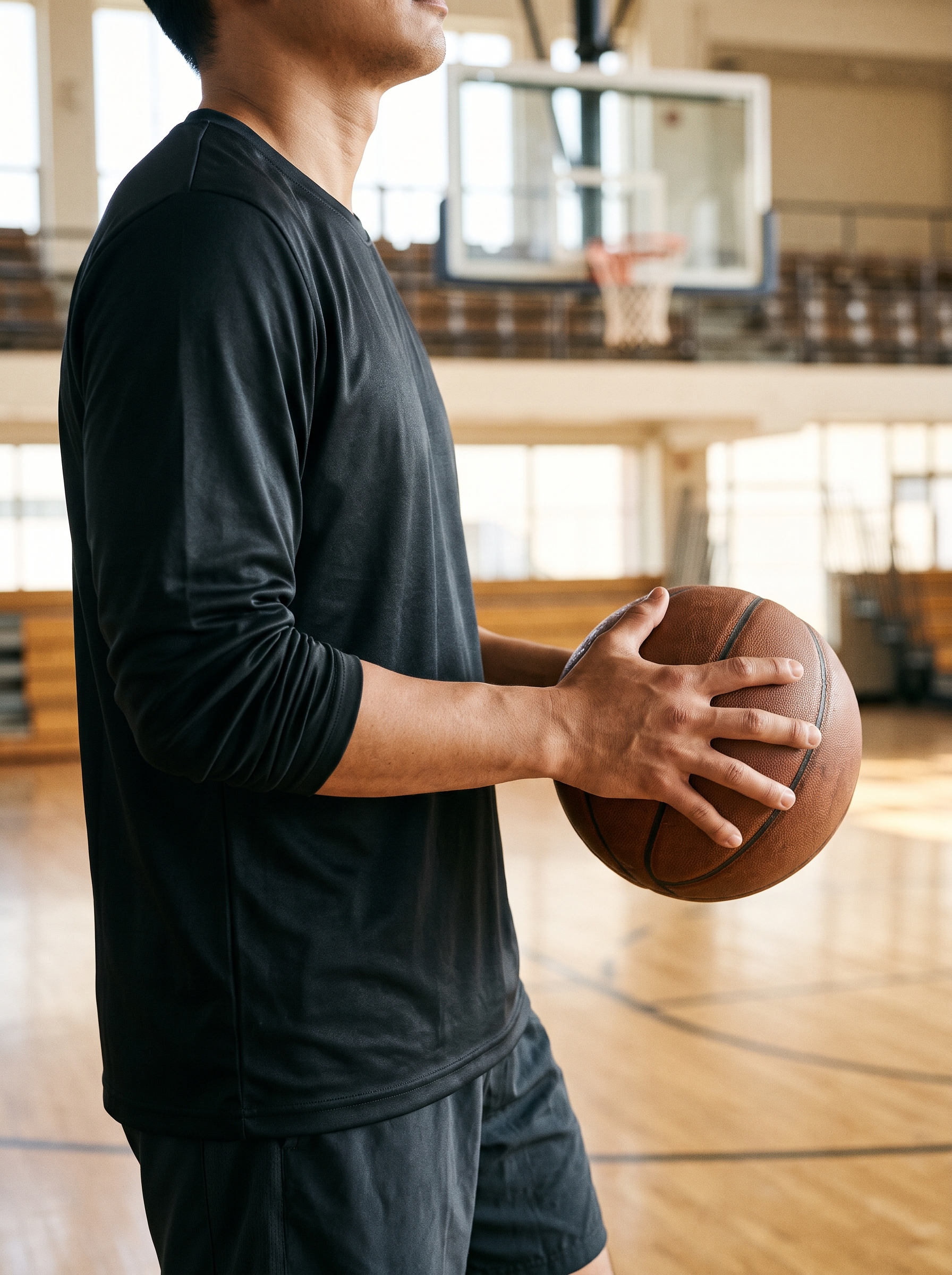 Box Out Shooting Shirt in Black, on model