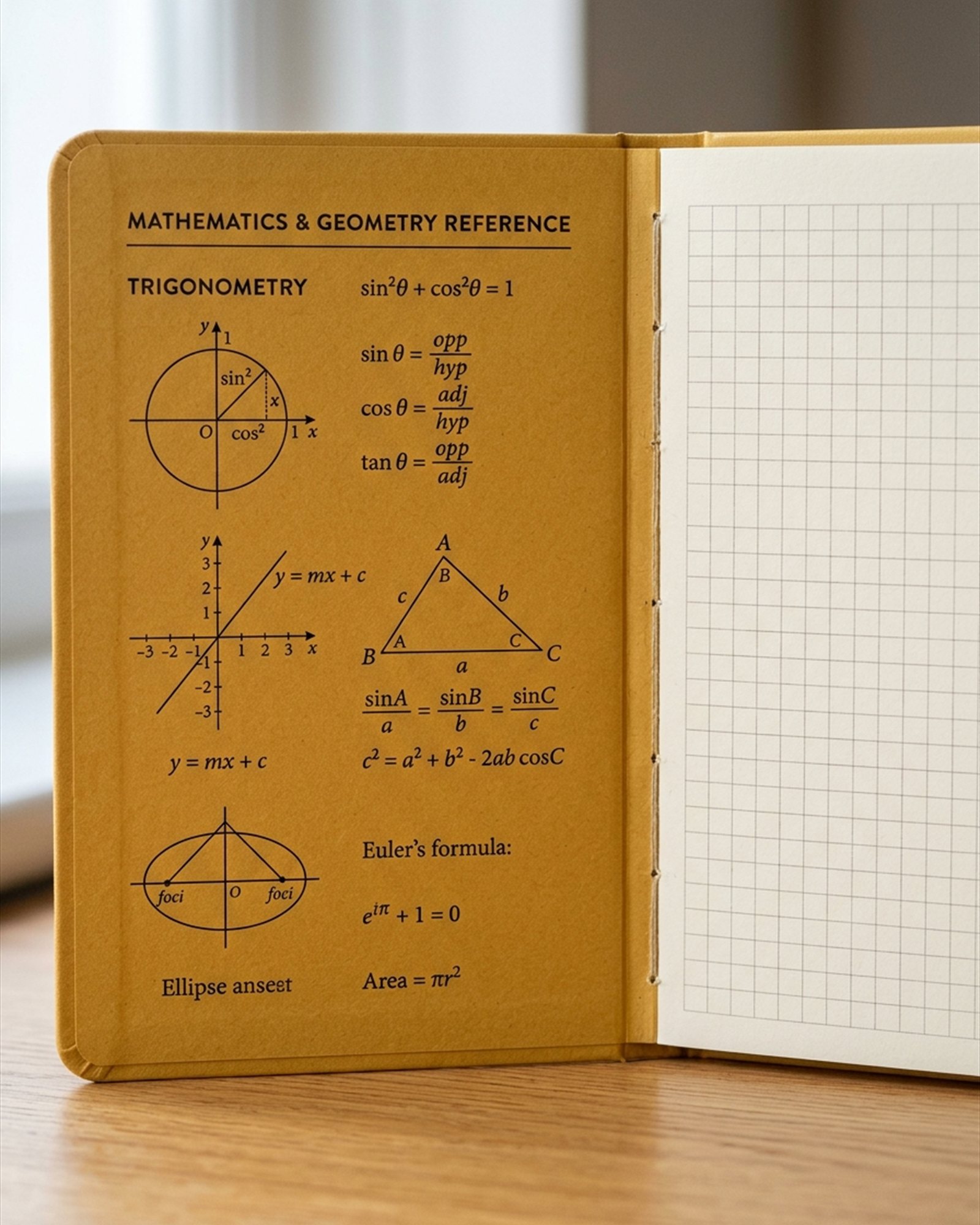 Show Your Working Notebook Set in Mustard, detail close-up