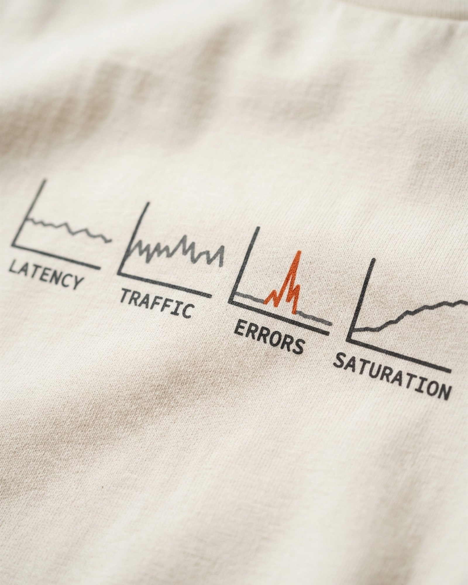 Golden Signals Tee in Bone, detail close-up