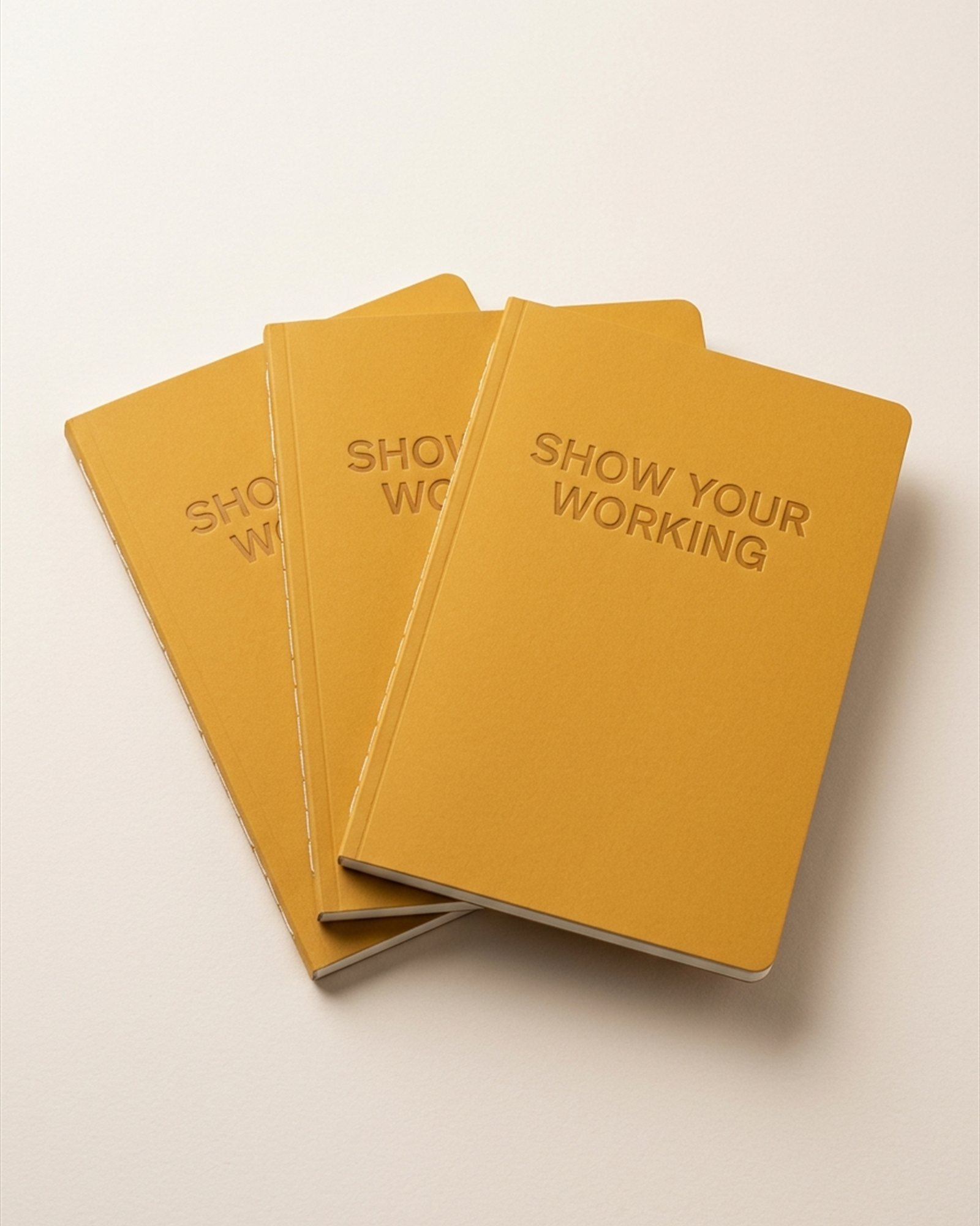 Show Your Working Notebook Set in Mustard, front view