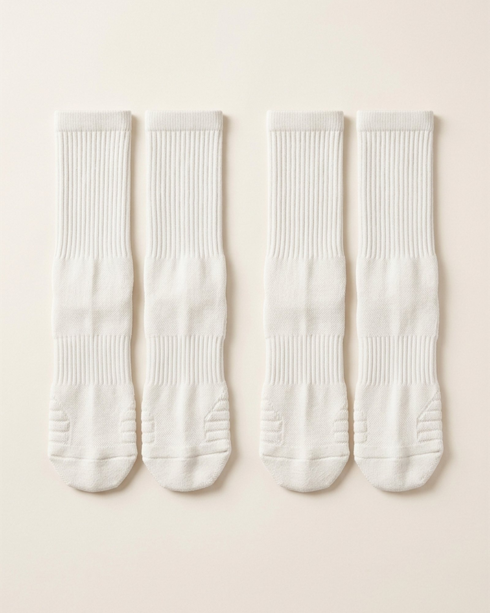 Shuttle Grip Court Socks (2-Pack) in Chalk White, front view