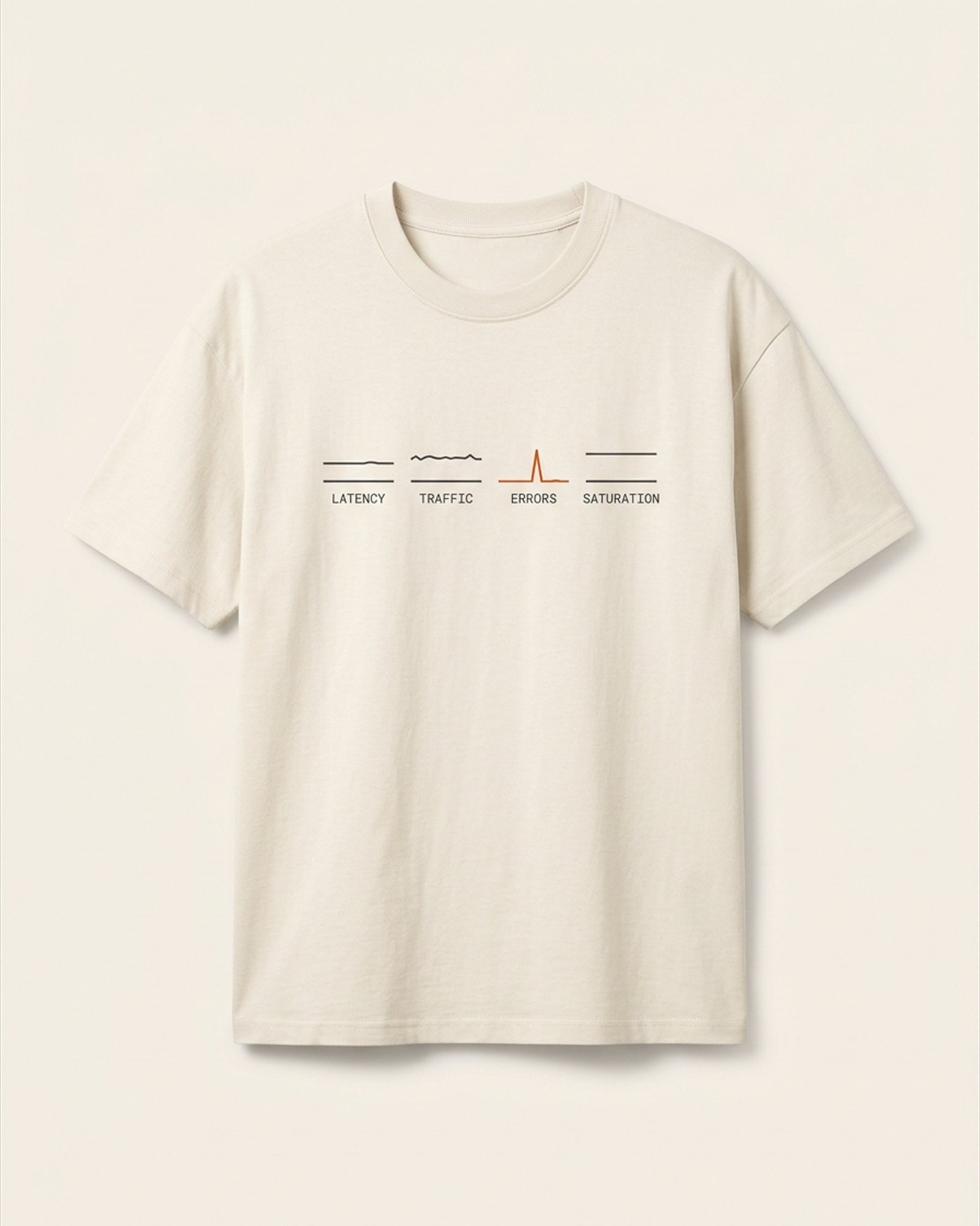 Golden Signals Tee in Bone, front view